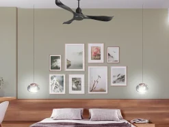 Ventilateur de plafond Réversible Thermostat Wifi Moteur à courant continu Toits en pente Télécommande Adaptateur 2/3 Lames Hyper