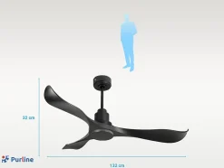 Ventilateur de plafond Réversible Thermostat Wifi Moteur à courant continu Toits en pente Télécommande Adaptateur 2/3 Lames Hyper