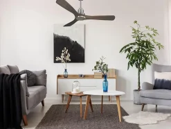 Ventilateur de plafond Réversible Thermostat Wifi Moteur à courant continu Toits en pente Télécommande Hypersilence Mémoire Shopi