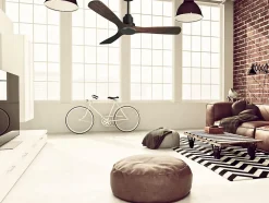 Ventilateur de plafond Réversible Thermostat Wifi Moteur à courant continu Toits en pente Télécommande Hypersilence Mémoire Shopi