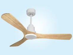 Ventilateur de plafond Réversible Thermostat Wifi Moteur à courant continu Toits en pente Télécommande Hypersilence Mémoire