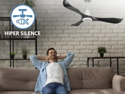 Ventilateur de plafond Réversible Thermostat Wifi Moteur à courant continu Toits en pente Télécommande Adaptateur 2/3 Lames Hyper