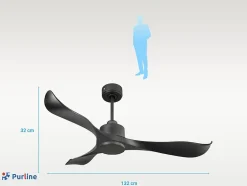 Ventilateur de plafond Réversible Thermostat Wifi Moteur à courant continu Toits en pente Télécommande Adaptateur 2/3 Lames Hyper