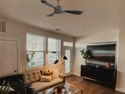 Ventilateur de plafond Réversible Thermostat Wifi Moteur à courant continu Toits en pente Télécommande Adaptateur 2/3 Lames Hyper