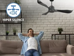 Ventilateur de plafond Réversible Thermostat Wifi Moteur à courant continu Toits en pente Télécommande Adaptateur 2/3 Lames Hyper