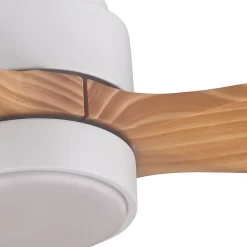 Ventilateur de plafond Szilard LED intégrée IP20 2200lm L.132xH.38,2cm bois et blanc GoodHome