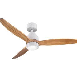 Ventilateur de plafond Szilard LED intégrée IP20 2200lm L.132xH.38,2cm bois et blanc GoodHome