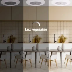 Ventilateur de plafond type plafonnier avec lumière LED blanche