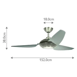 Ventilateur de Plafond Voya 152cm - Acier inoxydable brossé
