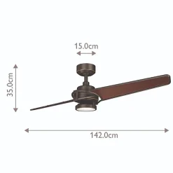 Ventilateur de Plafond Xety 142cm - Bronze ancien