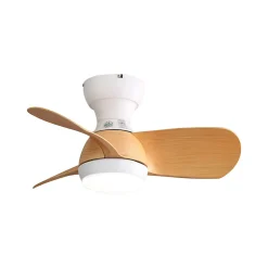 Ventilateur mini 58 cm LED 3 couleurs dimmable, 3 pales ABS, telecommande, moteur DC