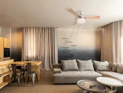 Ventilateur métal nickel mat, 2x E14 ALANA