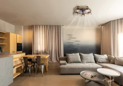 Ventilateur métal noir mat, 5x E27 LAMOTTA