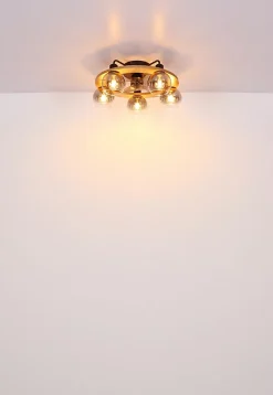 Ventilateur métal noir mat, 5x E27 LAMOTTA