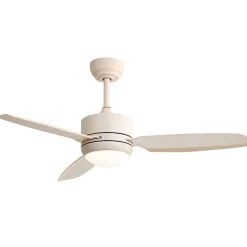 Ventilateur plafond 117 cm avec lumière LED, 3 pales ABS, moteur DC 6 vitesses télécommande