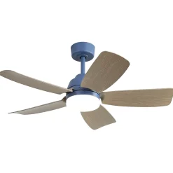 Ventilateur plafond 107 cm avec LED 22W, télécommande, 5 pales ABS, idéal chambre salon bureau