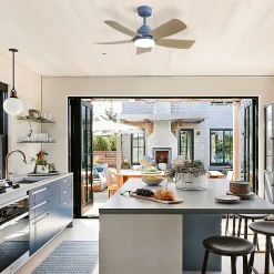 Ventilateur plafond 107 cm avec LED 22W, télécommande, 5 pales ABS, idéal chambre salon bureau