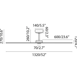 Ventilateur plafond 3 pales noir acier moteur DC telecommande inverseur