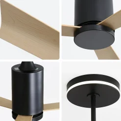 Ventilateur plafond 52 pouces, 3 pales ABS, moteur DC 6 vitesses, télécommande, silencieux