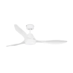 Ventilateur plafond acier blanc avec LED moteur DC 5 vitesses inverseur