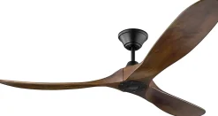 Ventilateur Plafond DC Reversible Silencieux Chrome et Bois clair avec Lumiere, Telecommande 132 cm - EXQUIO