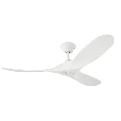 Ventilateur Plafond DC Réversible Blanc en Bois Blanc sans Lumière, Télécommande - EXQUIO, 177.80 cm