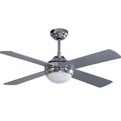 Ventilateur Plafonnier Eclairage 4 pales 60 W 3 vitesses Diam 121 cm Télécommande NIKLAS