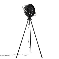 Ventilateur sur pied trépied noir avec LED 3 niveaux de luminosité réglable - Marleen