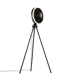 Ventilateur sur pied trépied noir avec LED à intensité variable 3 niveaux - Meric