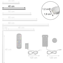 Vicco LED Stripe blanc 40 x 1.5 x 1.5 cm