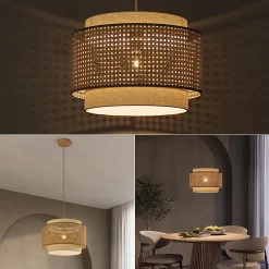 Vicco Plafonnier rotin/crème 45x31cm