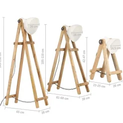 vidaXL Lampadaire 3 pcs Lampe sur Pied Eclairage Luminaire Salon Chambre à Coucher Couloir Maison Intérieur Blanc E27 Bois 320594