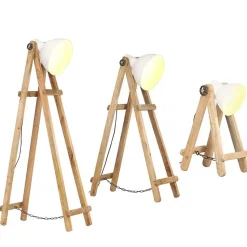 vidaXL Lampadaire 3 pcs Lampe sur Pied Eclairage Luminaire Salon Chambre à Coucher Couloir Maison Intérieur Blanc E27 Bois 320594