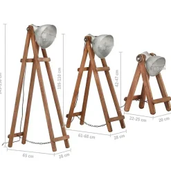 vidaXL Lampadaire 3 pcs Lampe sur Pied Eclairage Luminaire Salon Chambre à Coucher Couloir Maison Intérieur Argenté E27 Bois 32059