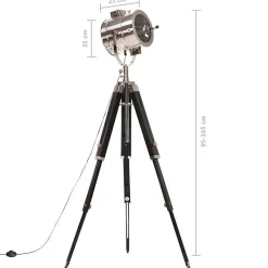 vidaXL Lampadaire à Trépied Lampe sur Pied Lampe à Piédestal Hauteur Réglable Salon Maison Intérieur 165 cm Bois de Manguier 28611