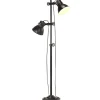 vidaXL Lampadaire avec 2 Abat-jour Lampe sur Pied Eclairage Luminaire Salon Chambre à Coucher Couloir Maison Intérieur Noir 320585