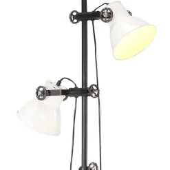 vidaXL Lampadaire avec 2 Abat-jour Lampe sur Pied Eclairage Luminaire Salon Chambre à Coucher Couloir Maison Intérieur Blanc 32058