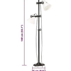 vidaXL Lampadaire avec 2 Abat-jour Lampe sur Pied Eclairage Luminaire Salon Chambre à Coucher Couloir Maison Intérieur Blanc 32058
