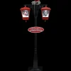 vidaXL Lampadaire de Noël avec Père Noël Noir et rouge 81x40x188cm PVC