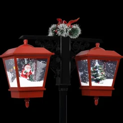 vidaXL Lampadaire de Noël avec Père Noël Noir et rouge 81x40x188cm PVC