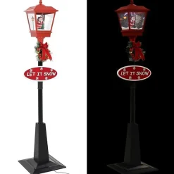 vidaXL Lampadaire de Noël avec Père Noël 180 cm LED