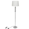 vidaXL Lampe de Sol à Long Pied 5 Boules de Décoration Blanc Lampe de Chevet 240904