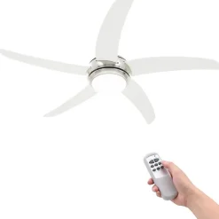 vidaXL Ventilateur de plafond orné avec lampe 128 cm Blanc 50538