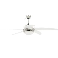 vidaXL Ventilateur de plafond orné avec lampe 128 cm Blanc 50538