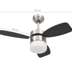 vidaXL Ventilateur de plafond lampe et télécommande 76 cm Marron foncé 51493