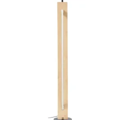 VISBY Lampadaire LED 18W / 2000lm / 3000K - noir/naturel - métal/bambou - ampoule incluse