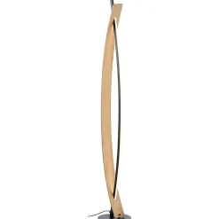 VISBY Lampadaire LED 18W / 2000lm / 3000K - noir/naturel - métal/bambou - ampoule incluse
