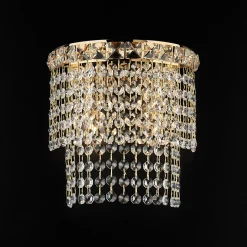 Wagner Applique en fer et laiton doré avec strass 2 lumières .14 P.21 BL266-AP2-OR