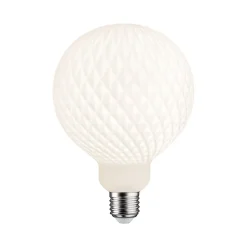 White Lampion Filament 230 V Globe LED G125 E27 400lm 4,3W 3000K gradable Blanc