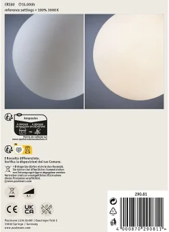 White Lampion Filament 230 V Globe LED G125 E27 400lm 4,3W 3000K gradable Blanc